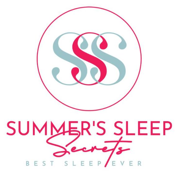 Logo with interlocking "SSS" letters, text: "Summer's Sleep Secrets, Best Sleep Ever" in decorative fonts. Perfect for those seeking nanny consulting services to help ensure restful nights for your little ones.